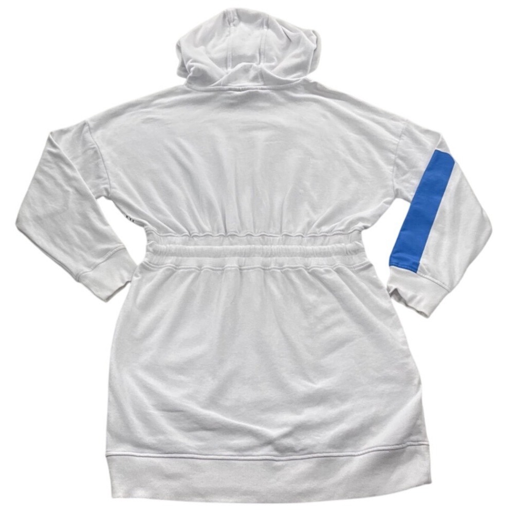 DKNY Hoodie Dress Womens Medium White Excellent Sport Logo Drawstring Waist - Picture 6 of 10